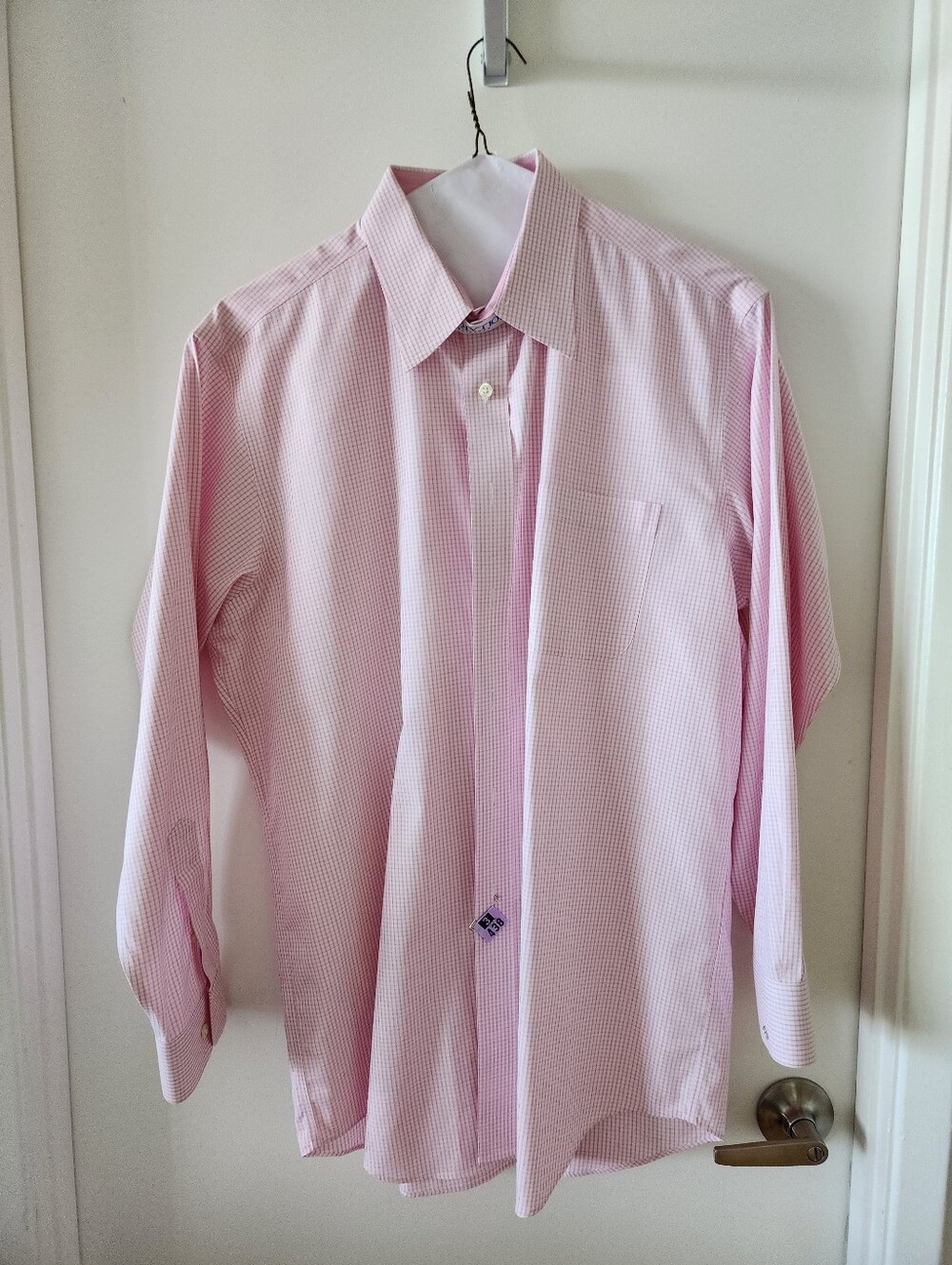 Paul Fredrick Pink Micro-Check Dress Shirt
